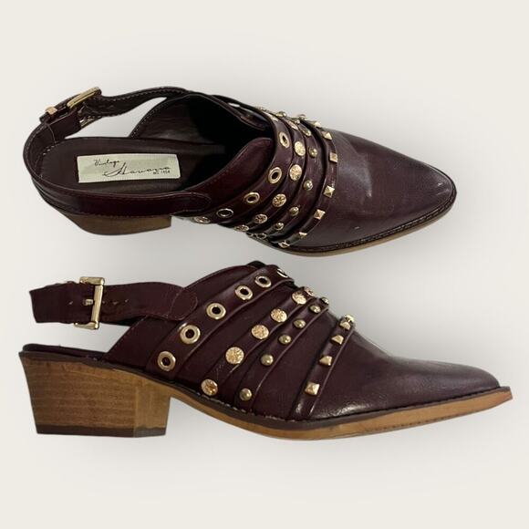 Vintage Havana Kira Deep Brown Sling-back Leather Shoes Booties 10 - Picture 1 of 11